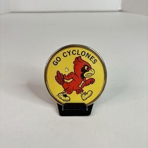 Vintage Iowa State Cyclones Belt Buckle, Brass Logo, 2.75” Circle Rare